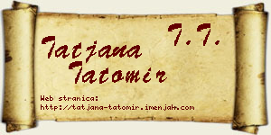 Tatjana Tatomir vizit kartica